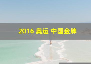 2016 奥运 中国金牌